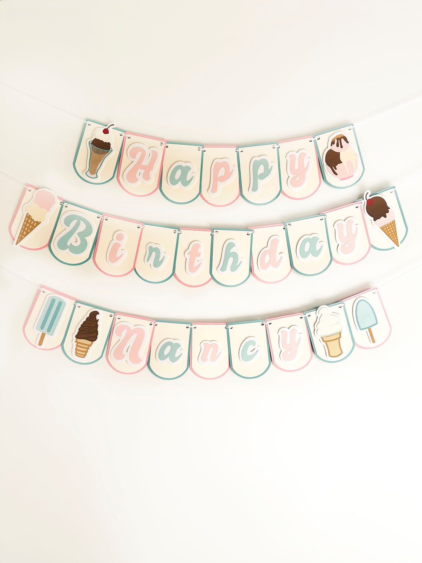 Ice Cream Party Banner | Ice Cream Party | Ice Cream Birthday | Ice Cream Garland