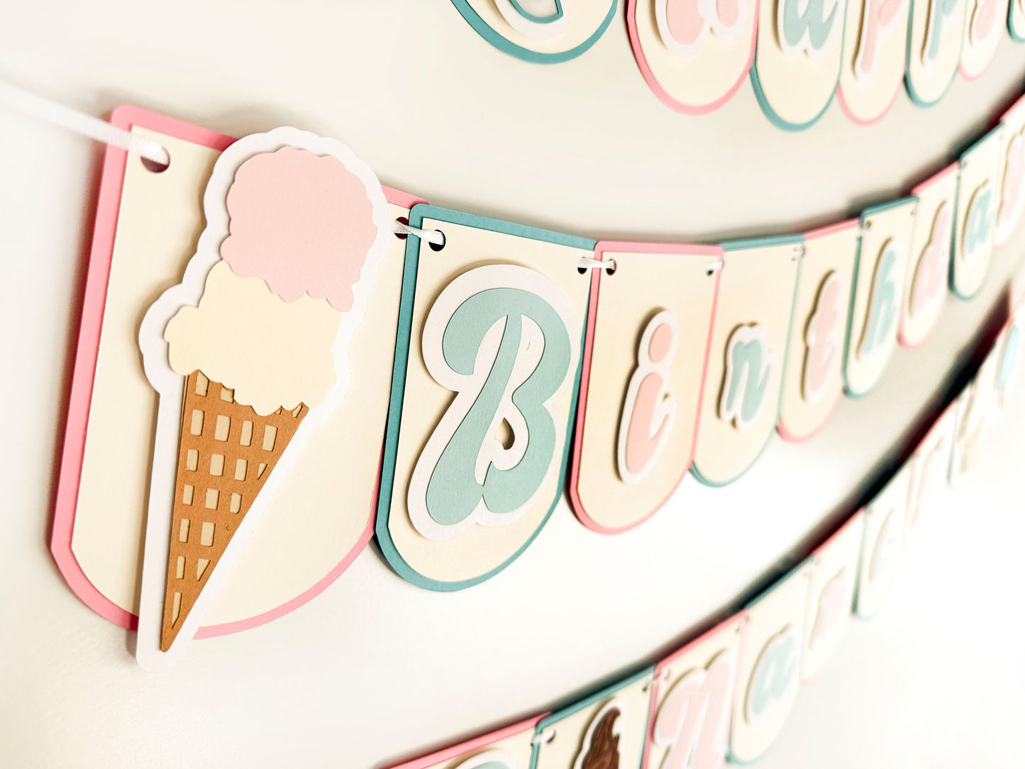 Ice Cream Party Banner | Ice Cream Party | Ice Cream Birthday | Ice Cream Garland