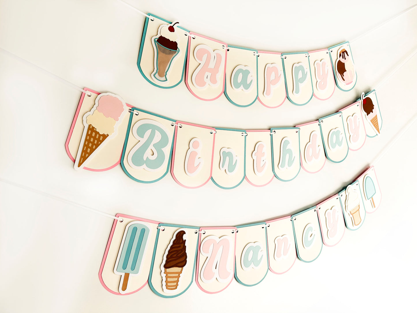 Ice Cream Party Banner | Ice Cream Party | Ice Cream Birthday | Ice Cream Garland