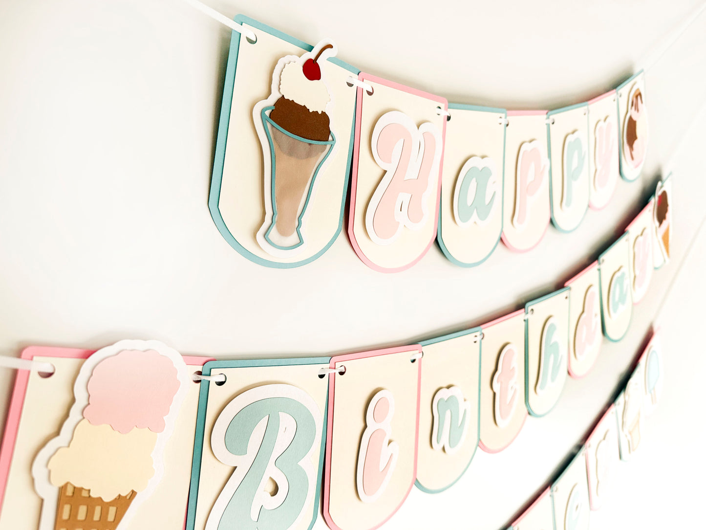 Ice Cream Party Banner | Ice Cream Party | Ice Cream Birthday | Ice Cream Garland