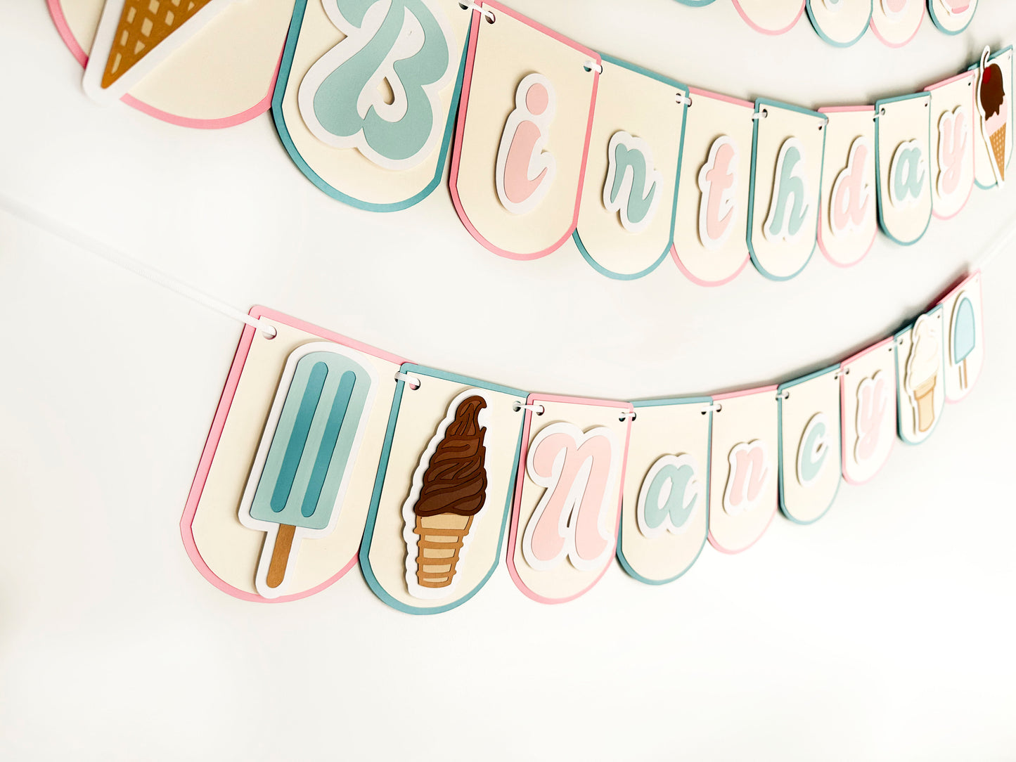 Ice Cream Party Banner | Ice Cream Party | Ice Cream Birthday | Ice Cream Garland