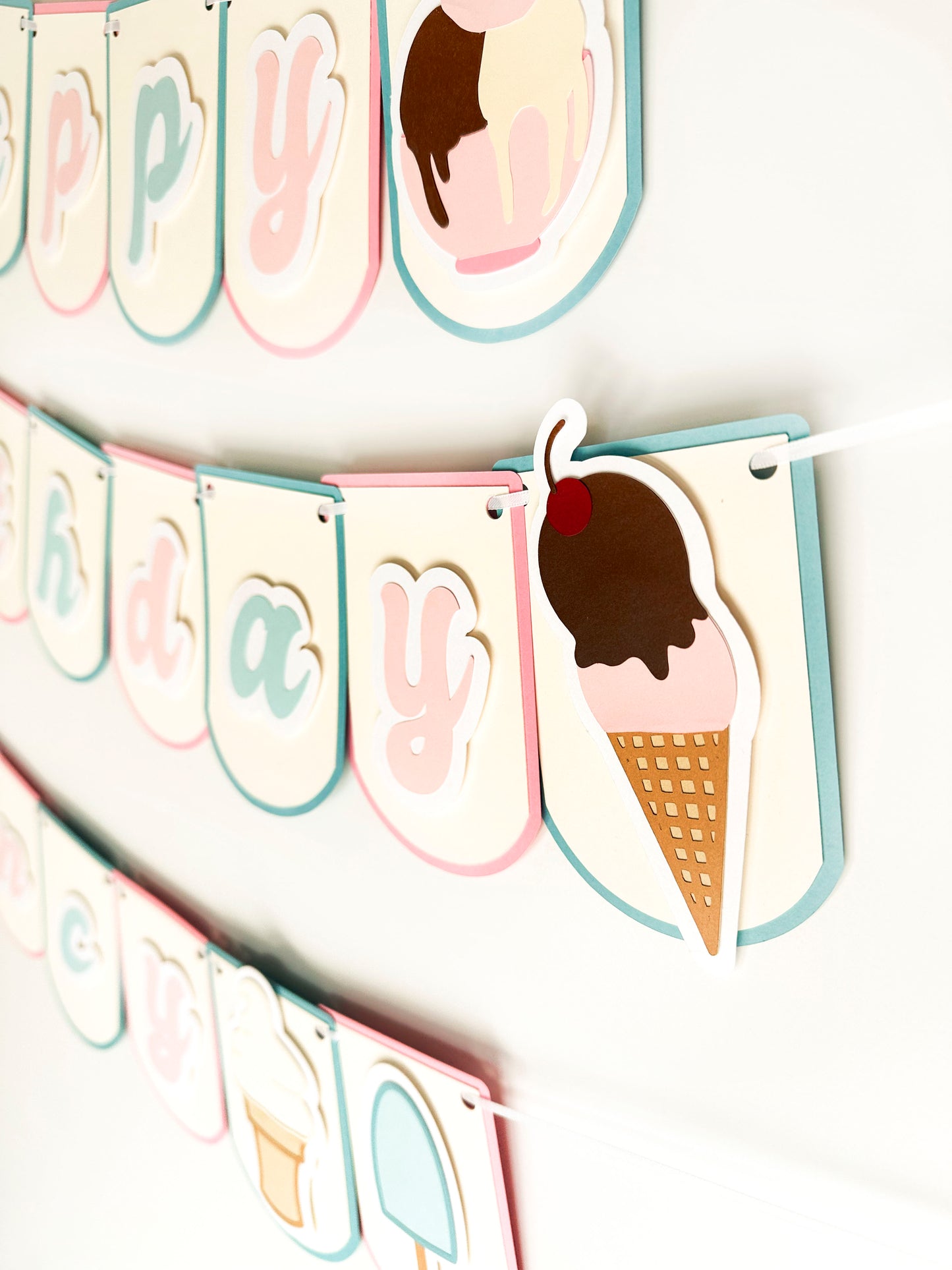 Ice Cream Party Banner | Ice Cream Party | Ice Cream Birthday | Ice Cream Garland