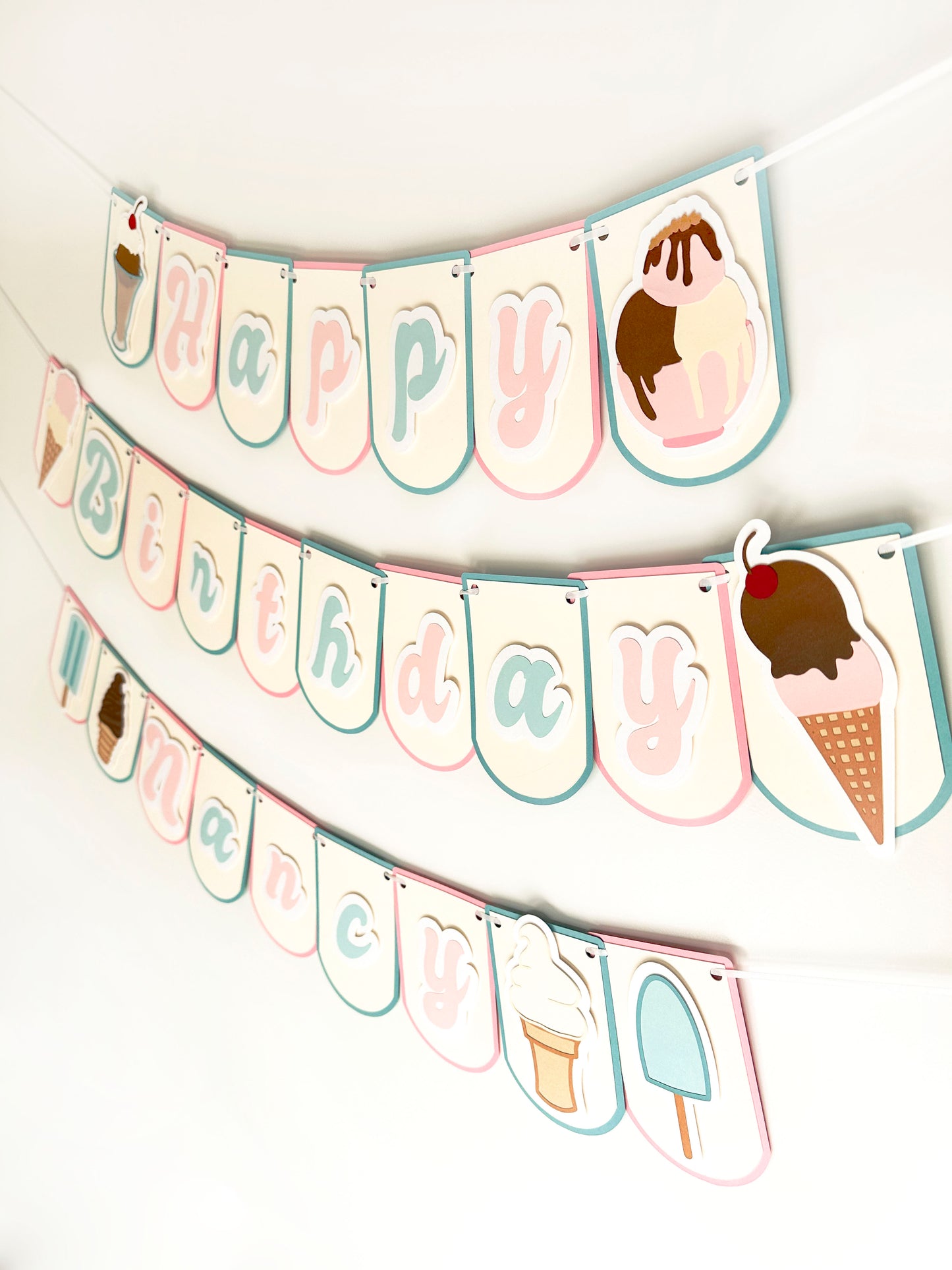 Ice Cream Party Banner | Ice Cream Party | Ice Cream Birthday | Ice Cream Garland