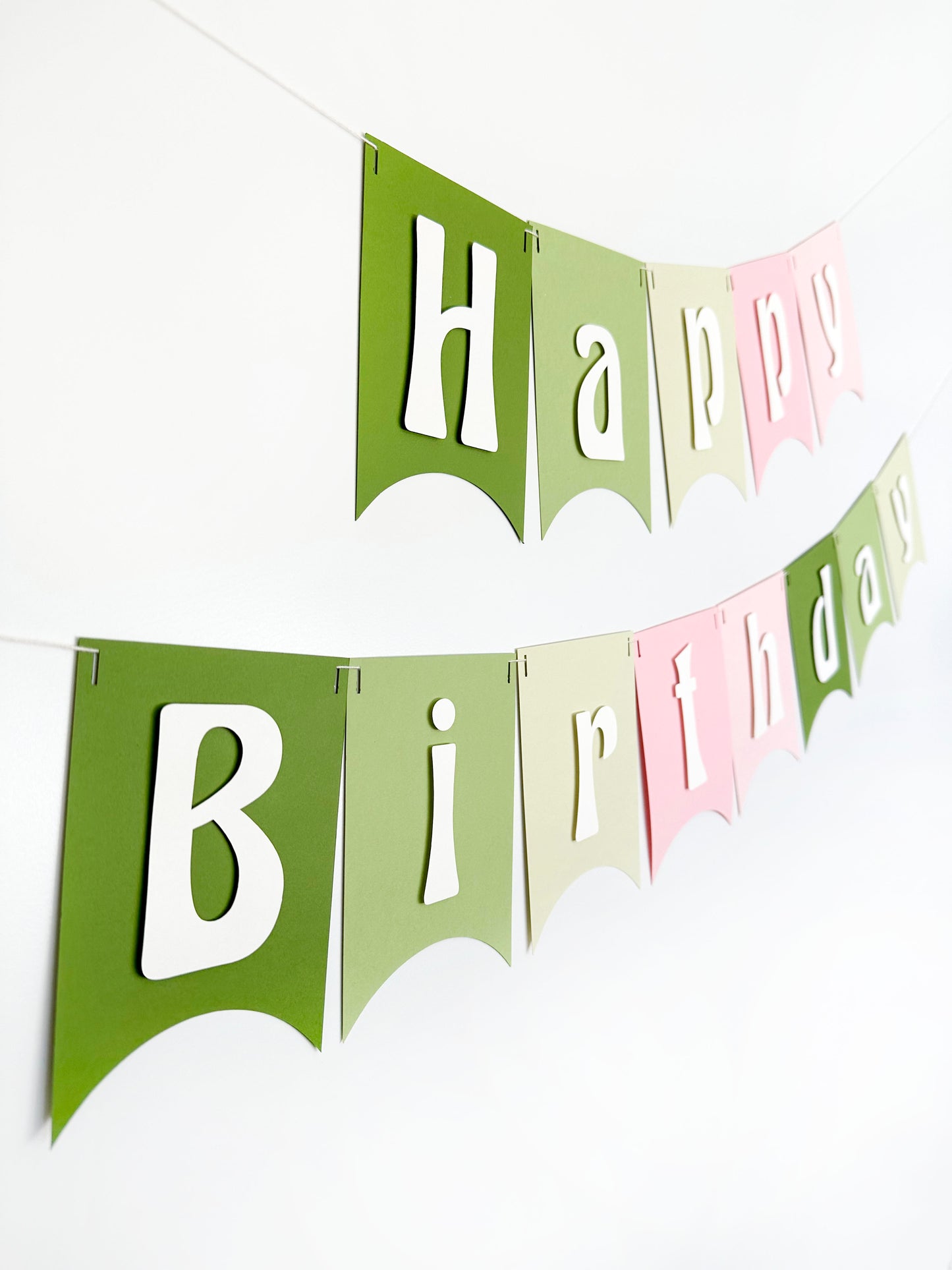 Green and Pink Party Banner | Simple Party Banner | Boho Garland | Ombre Garland | Birthday Banner