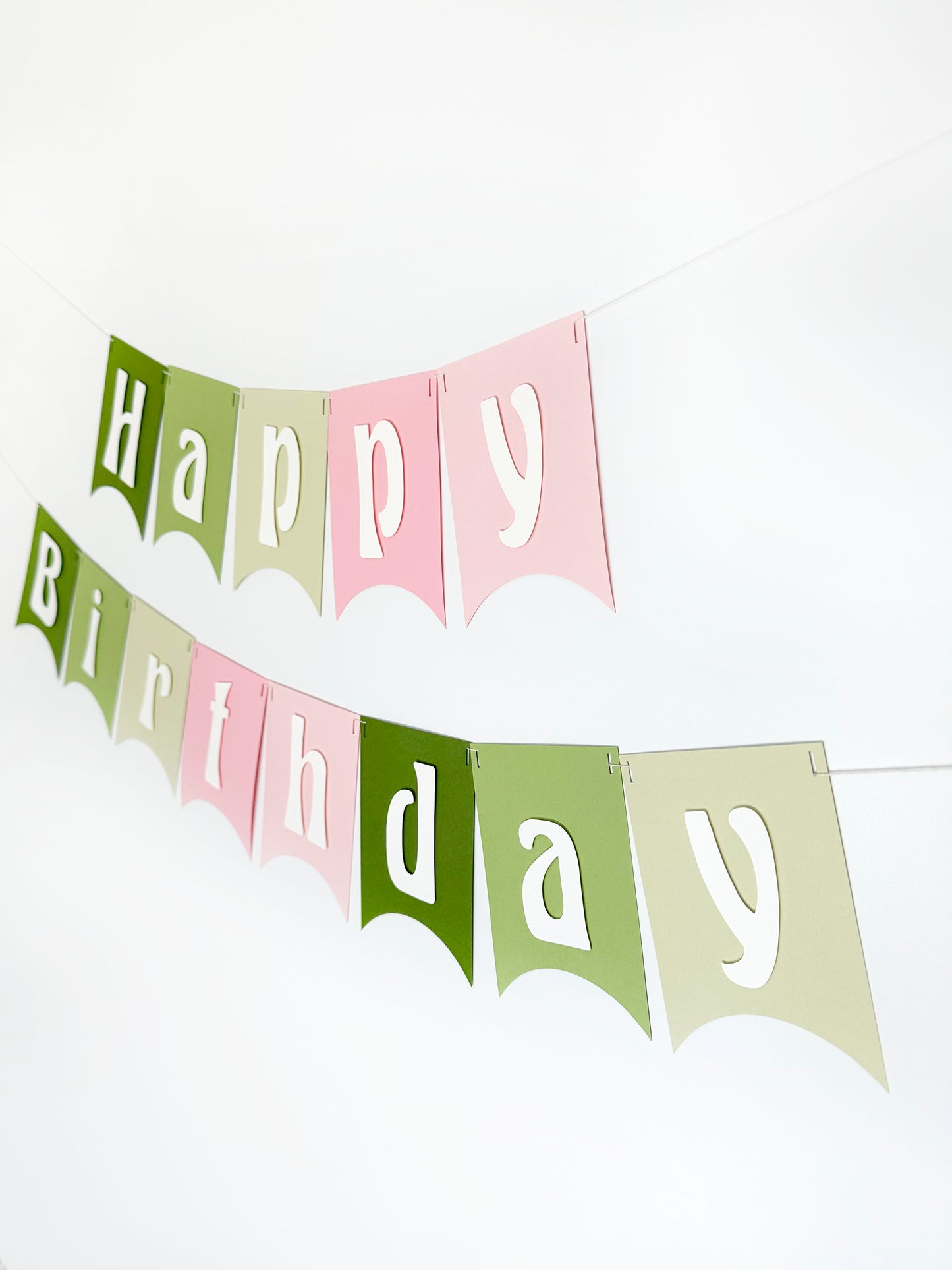 Green and Pink Party Banner | Simple Party Banner | Boho Garland | Ombre Garland | Birthday Banner