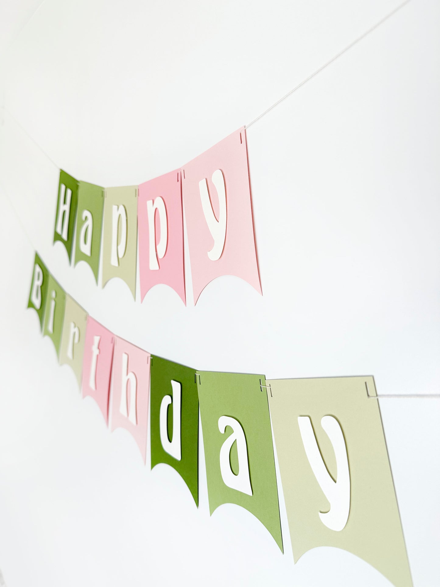 Green and Pink Party Banner | Simple Party Banner | Boho Garland | Ombre Garland | Birthday Banner