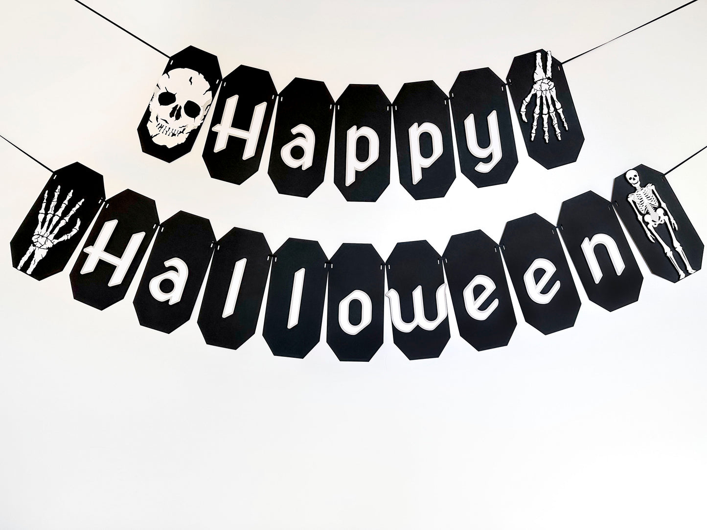 Skeleton Halloween Banner | Skull Garland | Skeleton Garland | Happy Halloween Garland