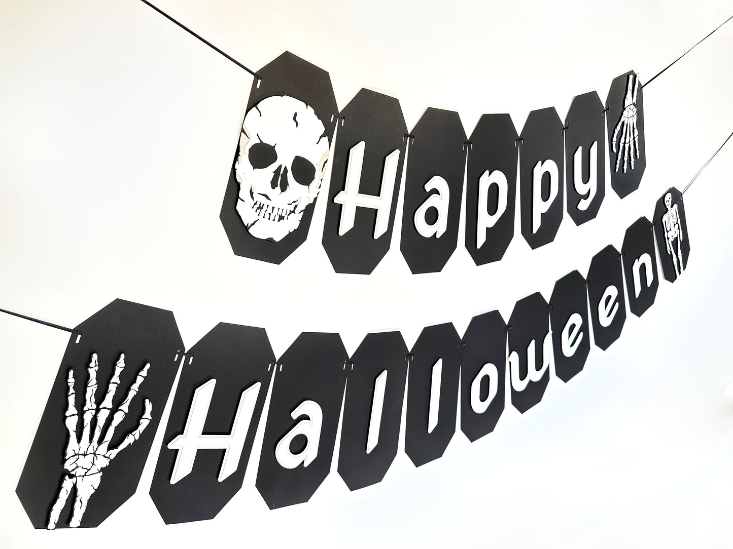 Skeleton Halloween Banner | Skull Garland | Skeleton Garland | Happy Halloween Garland