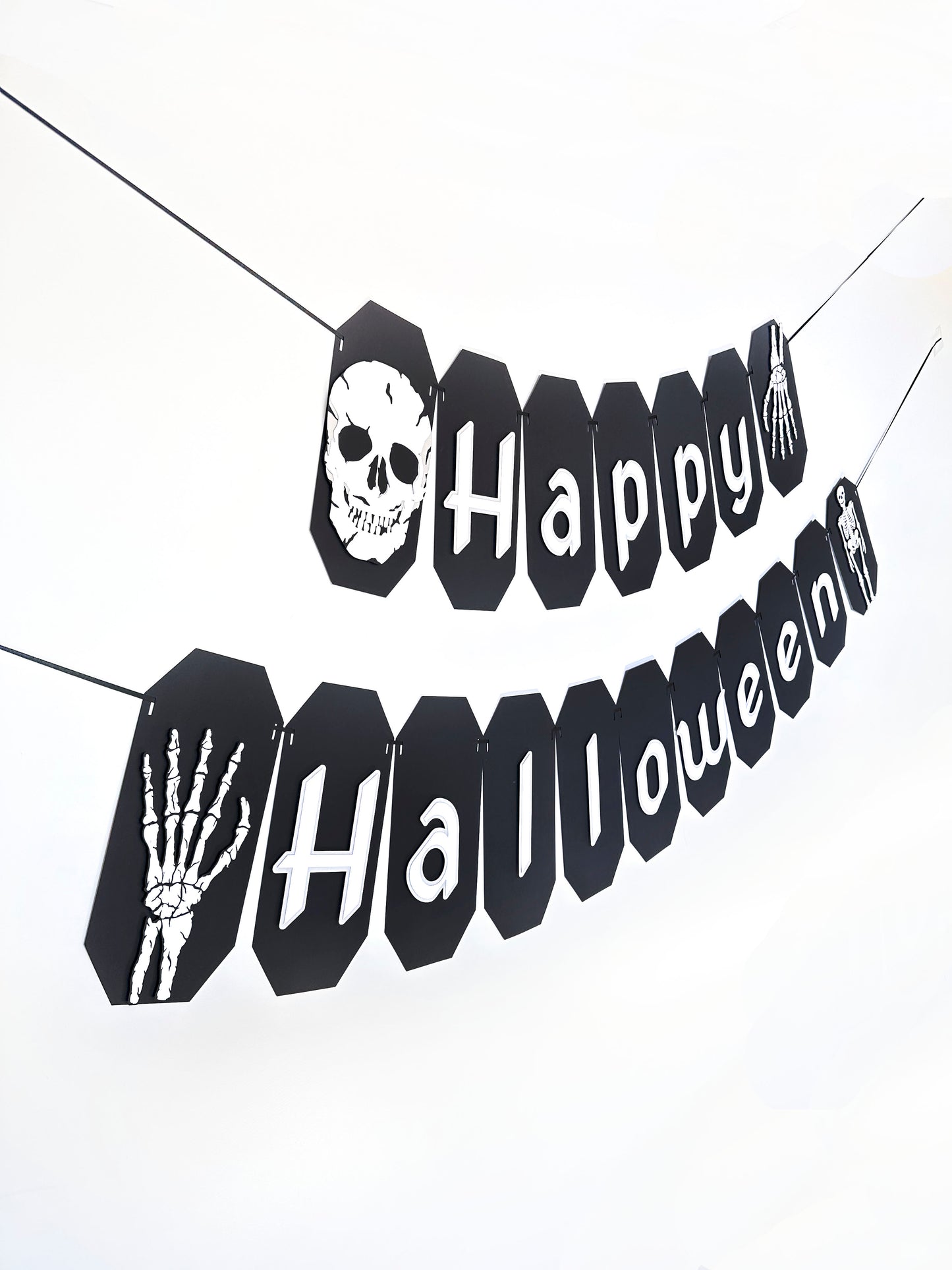 Skeleton Halloween Banner | Skull Garland | Skeleton Garland | Happy Halloween Garland