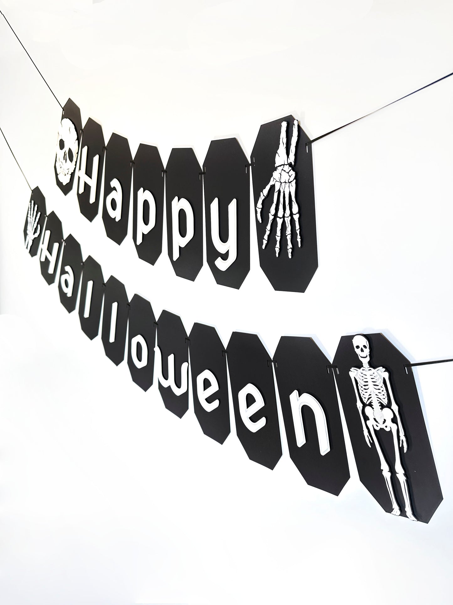 Skeleton Halloween Banner | Skull Garland | Skeleton Garland | Happy Halloween Garland