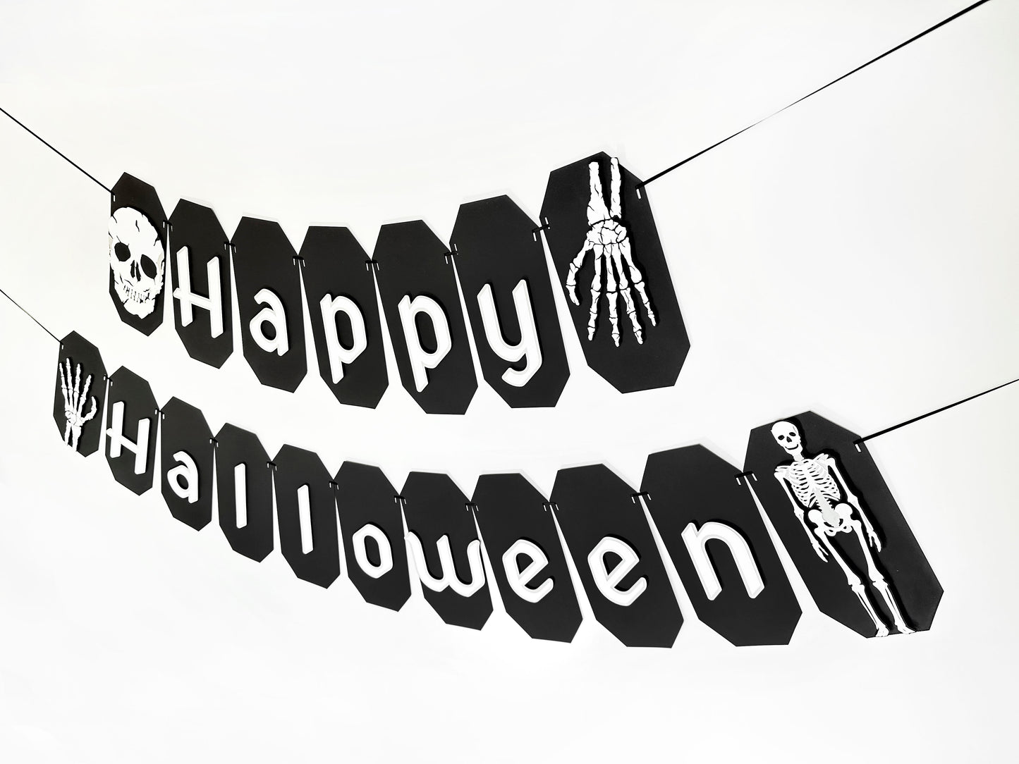 Skeleton Halloween Banner | Skull Garland | Skeleton Garland | Happy Halloween Garland