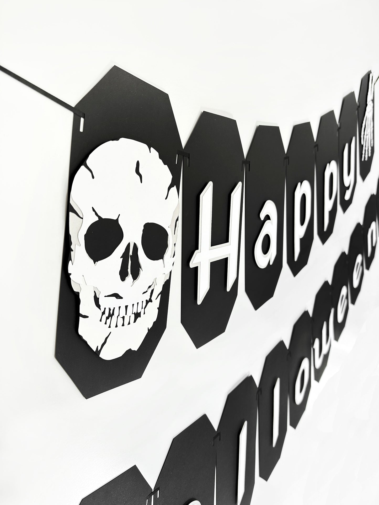 Skeleton Halloween Banner | Skull Garland | Skeleton Garland | Happy Halloween Garland