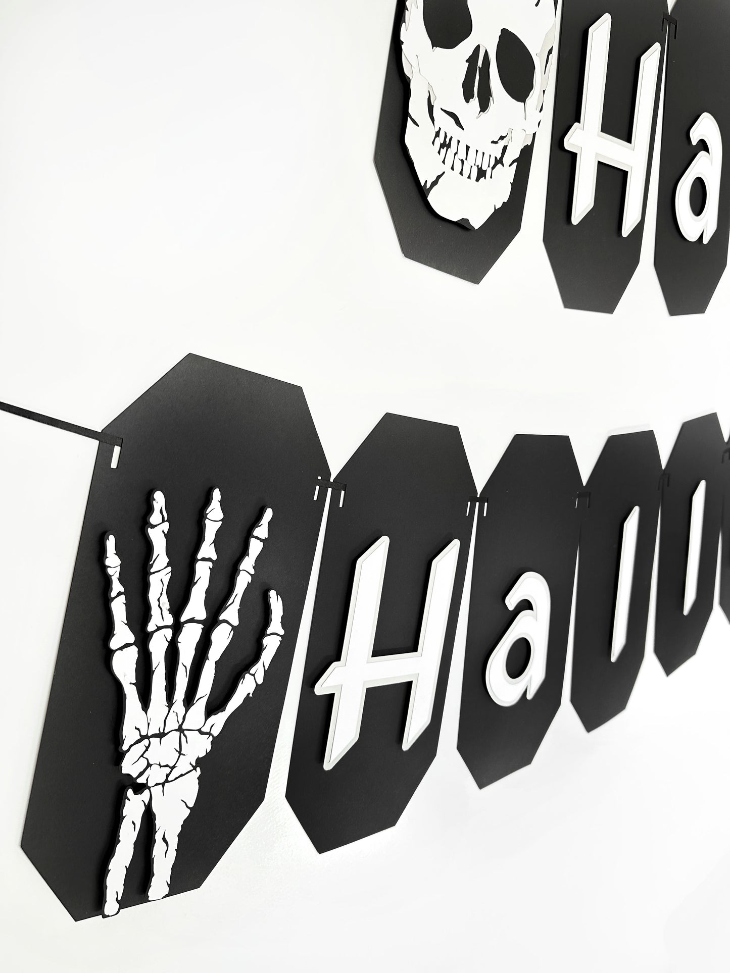 Skeleton Halloween Banner | Skull Garland | Skeleton Garland | Happy Halloween Garland