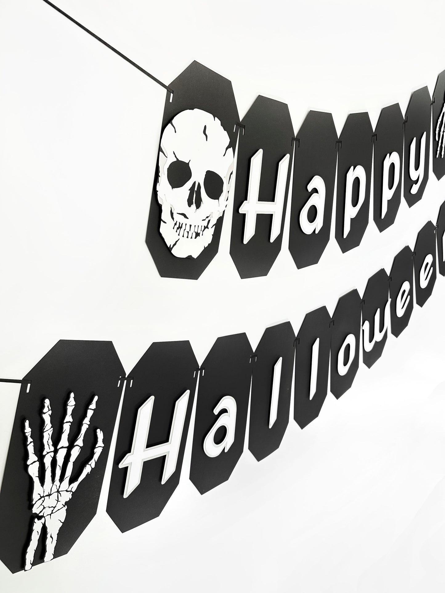 Skeleton Halloween Banner | Skull Garland | Skeleton Garland | Happy Halloween Garland