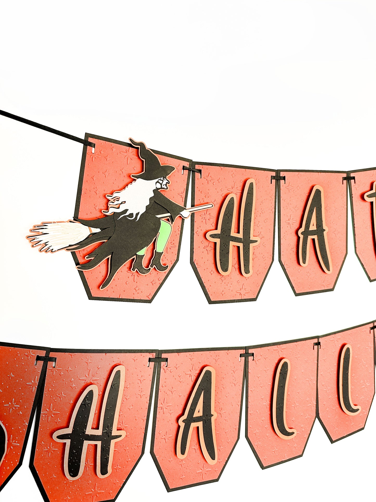 Orange Witch Halloween Banner | Witch Decoration | Happy Halloween Garland | Witch Garland