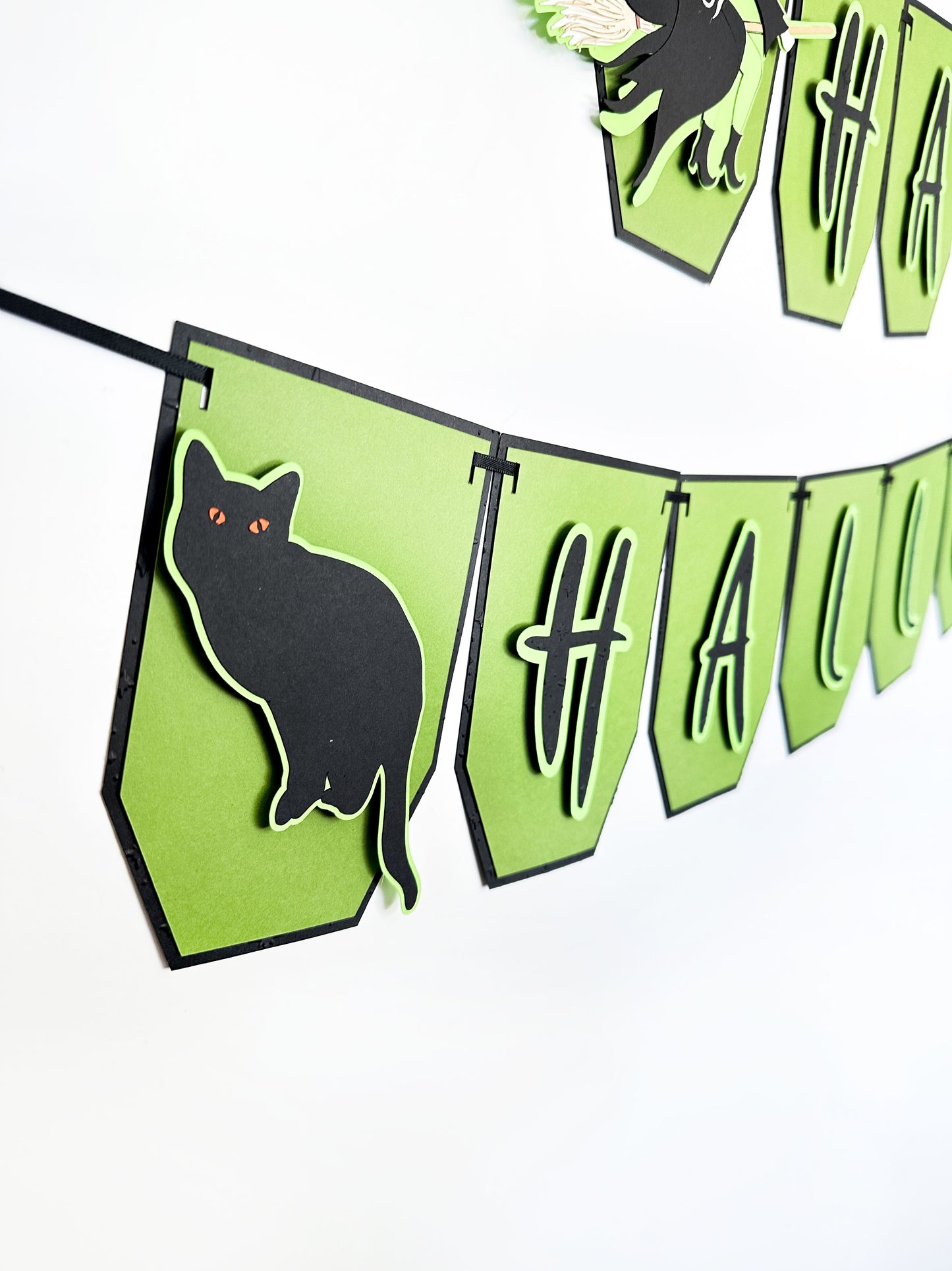 Green Witch Halloween Banner | Witch Garland | Halloween Decoration | Happy Halloween Banner