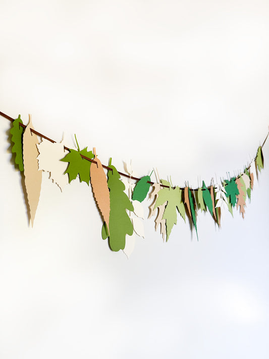 Fall Leaves Banner Green Brown | Fall Leaves Garland | Fall | Autumn | Leaves | Harvest | Birthday| Party| Fall Colors | Thanksgiving |