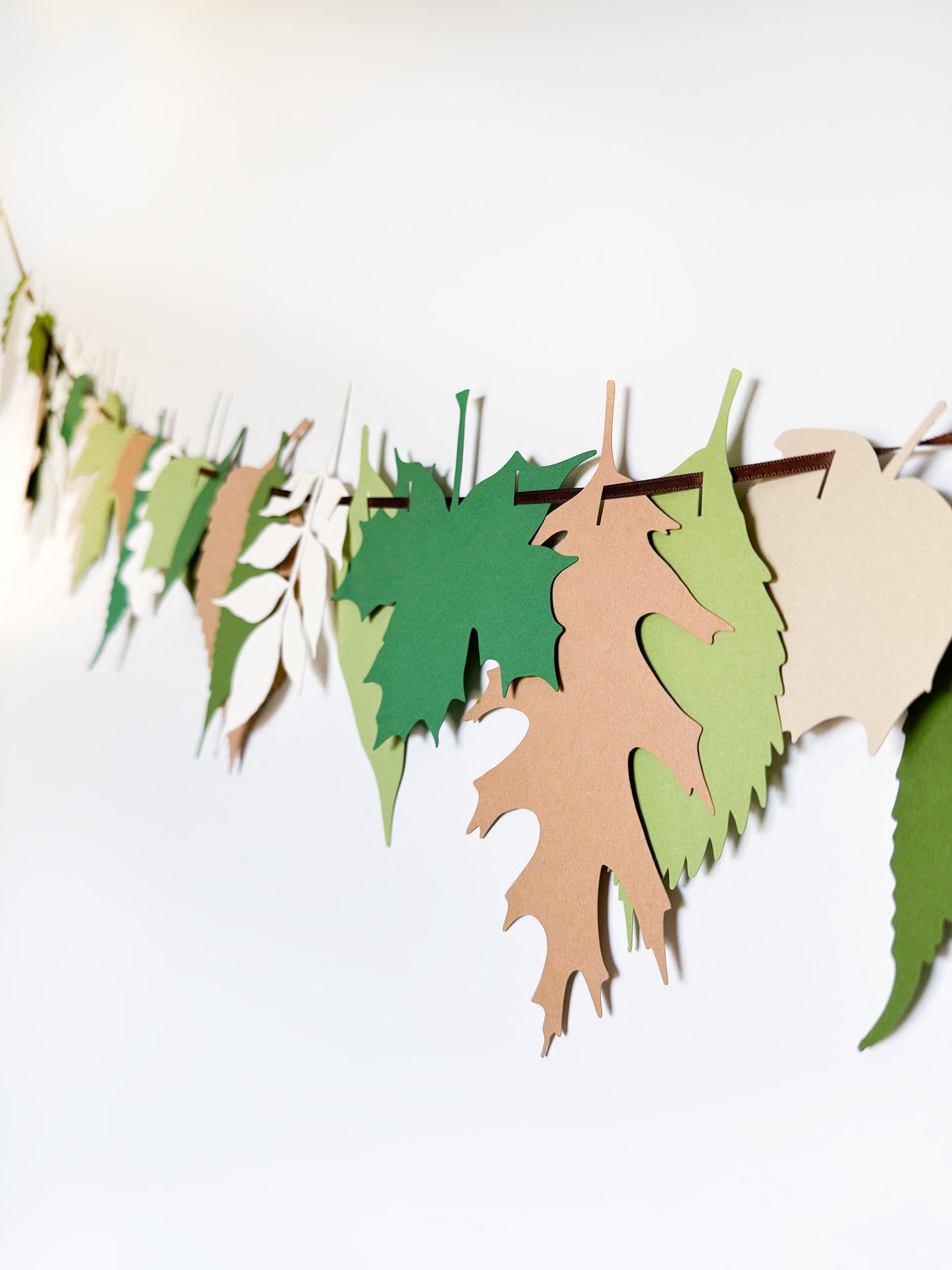 Fall Leaves Banner Green Brown | Fall Leaves Garland | Fall | Autumn | Leaves | Harvest | Birthday| Party| Fall Colors | Thanksgiving |