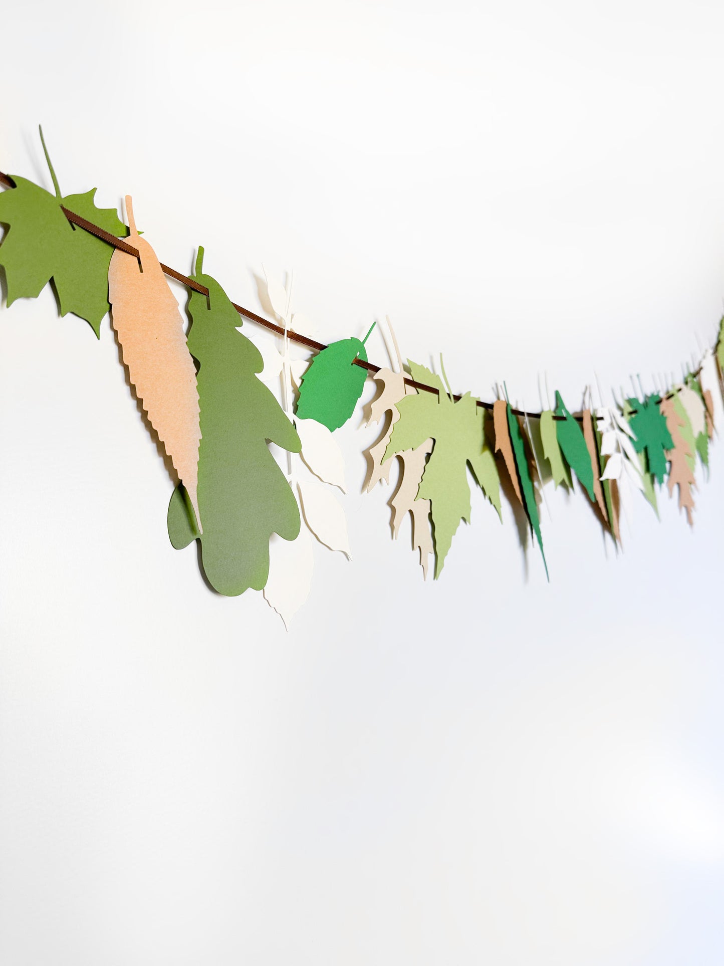 Fall Leaves Banner Green Brown | Fall Leaves Garland | Fall | Autumn | Leaves | Harvest | Birthday| Party| Fall Colors | Thanksgiving |