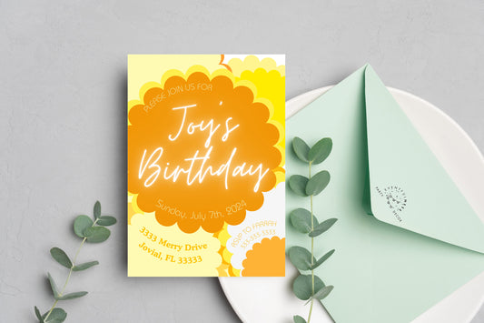 Happy Theme Party Banner | Daisy Party | Sunshine Party | Yellow and Orange Banner | Birthday | Baby Shower | Bridal Shower | Summer| Spring