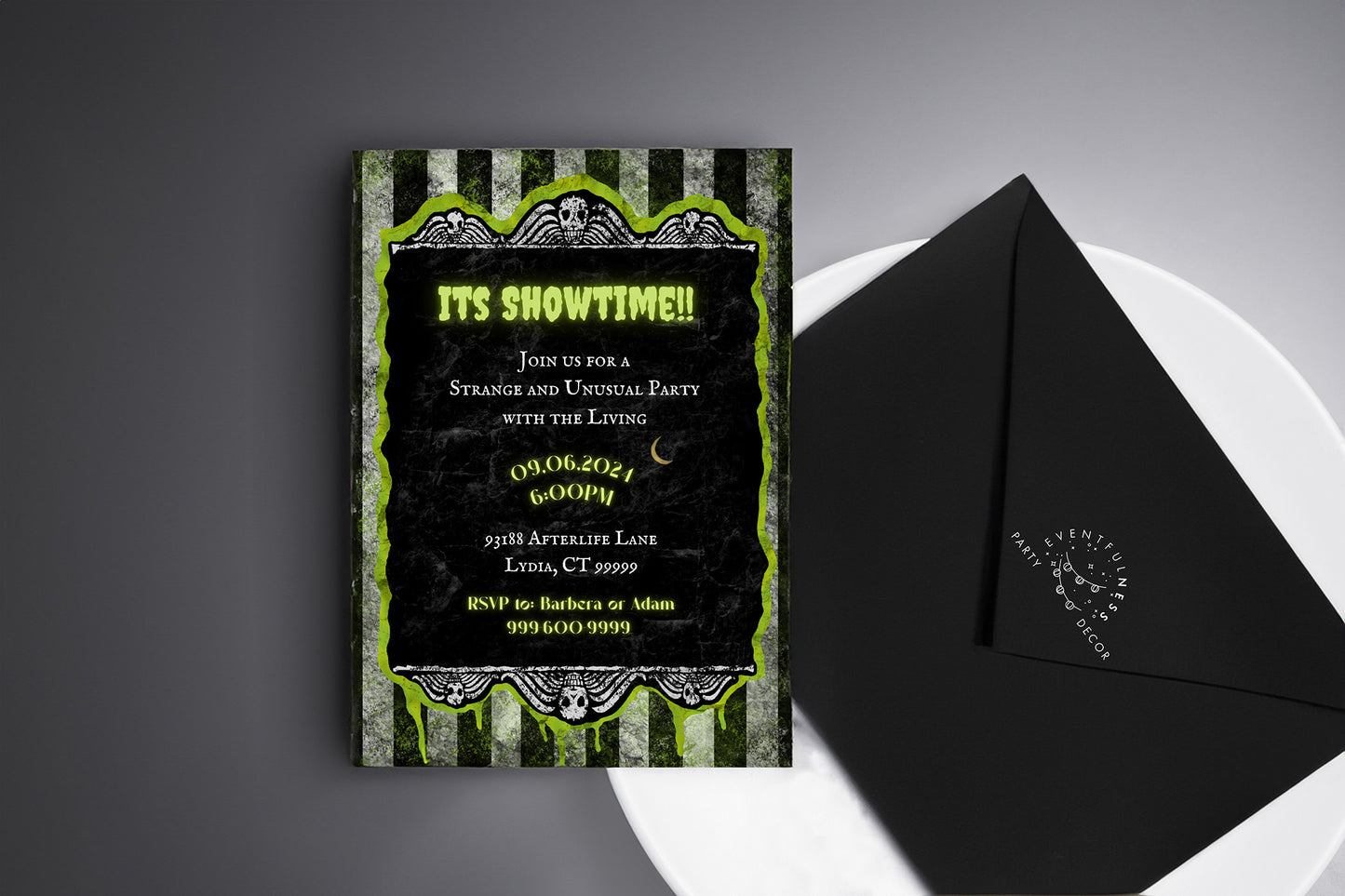 Showtime Party Invitation | Beetle | Spooky Invitation | Halloween Party | Halloween Invite | Juice | Supernatural | Scary