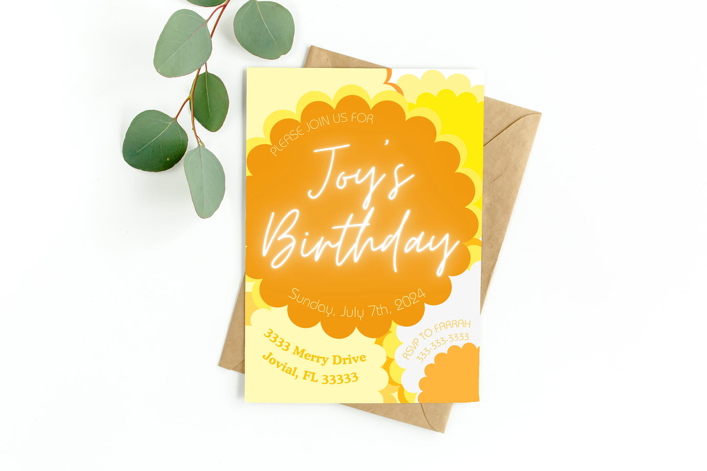 Happy Theme Party Banner | Daisy Party | Sunshine Party | Yellow and Orange Banner | Birthday | Baby Shower | Bridal Shower | Summer| Spring