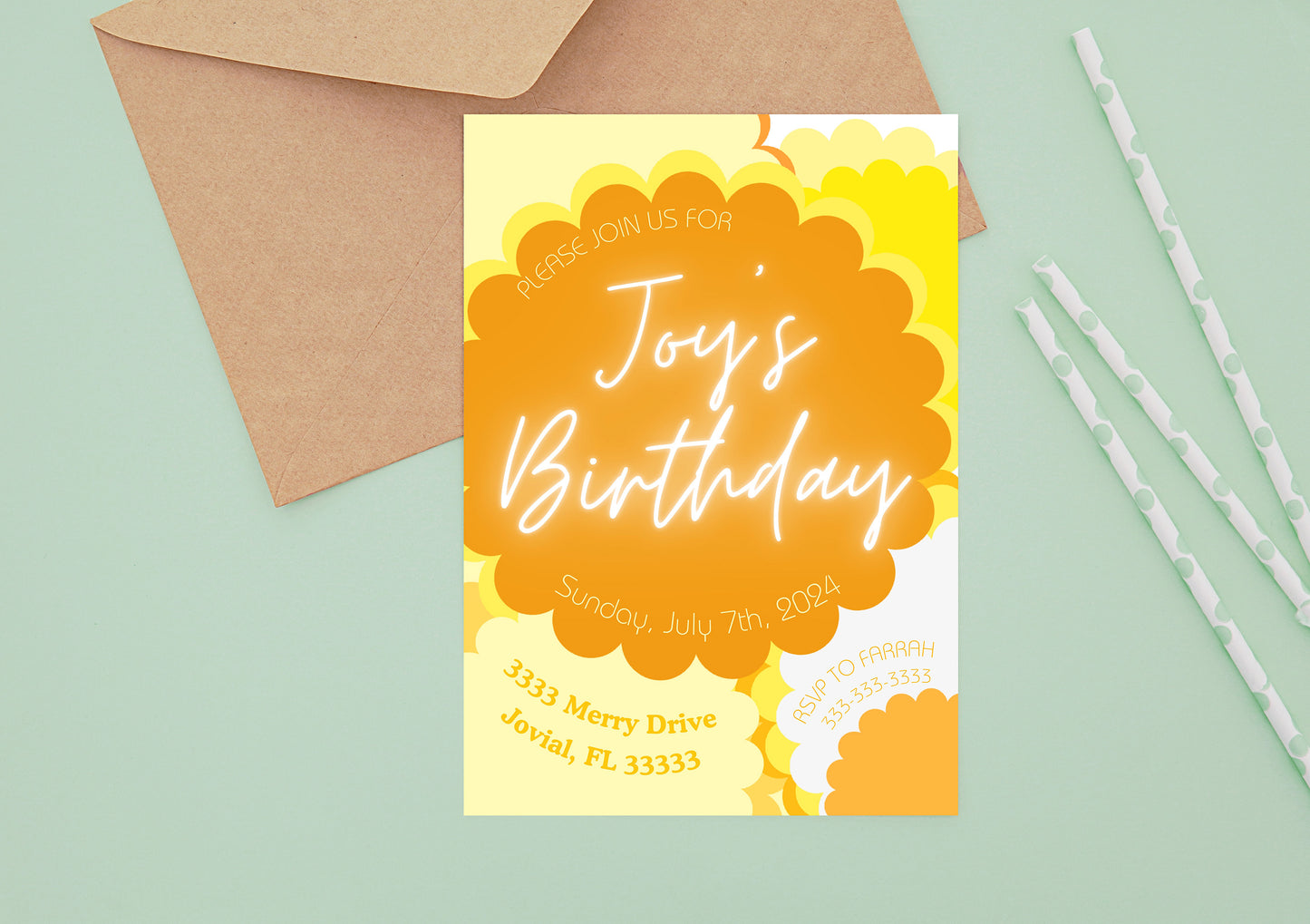 Happy Theme Party Banner | Daisy Party | Sunshine Party | Yellow and Orange Banner | Birthday | Baby Shower | Bridal Shower | Summer| Spring