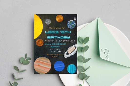 Space Party Invitation | Planet Party Invitation | Space Party | Space Birthday | Planet Birthday | Outer Space | Cosmos