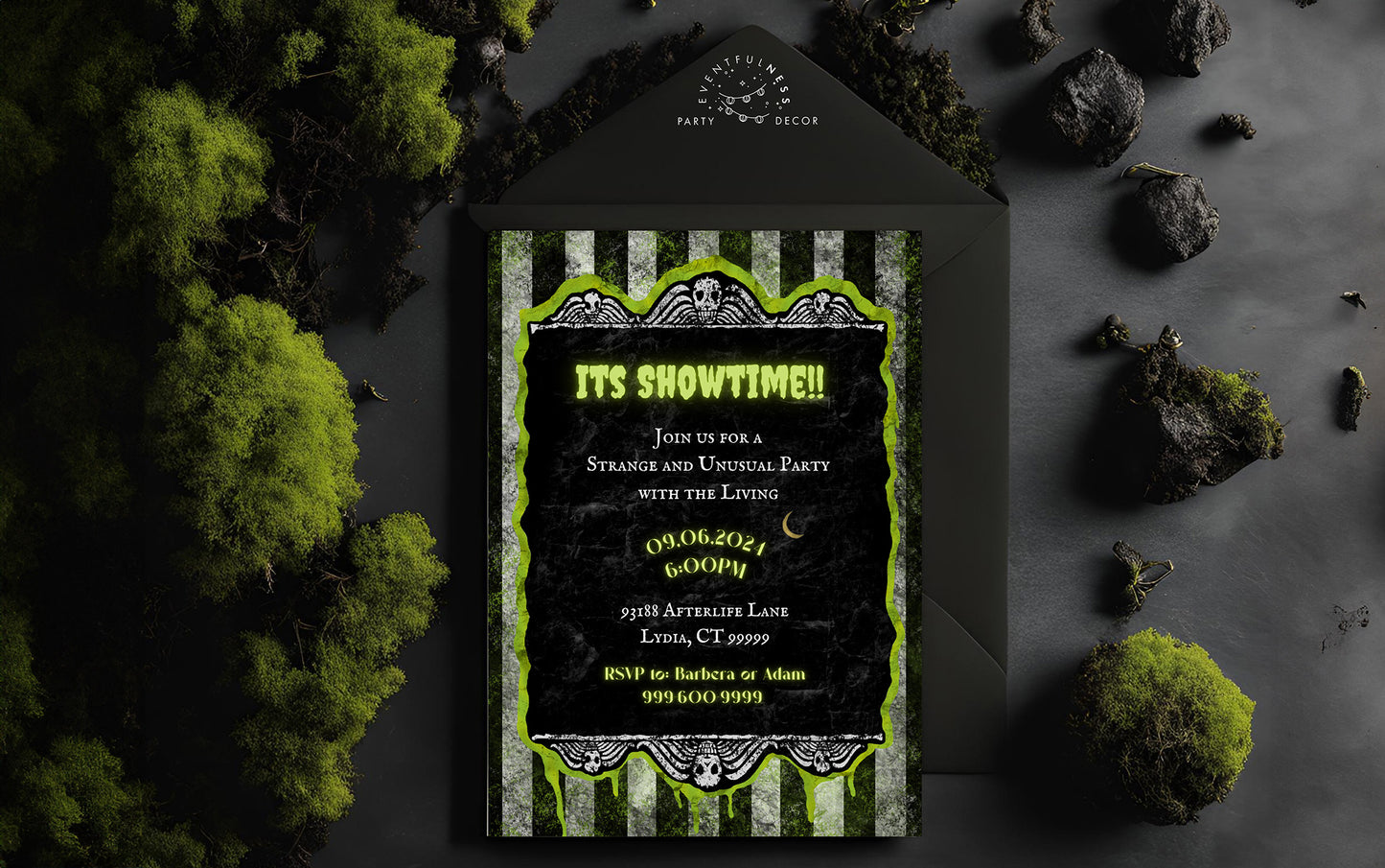 Showtime Party Invitation | Beetle | Spooky Invitation | Halloween Party | Halloween Invite | Juice | Supernatural | Scary