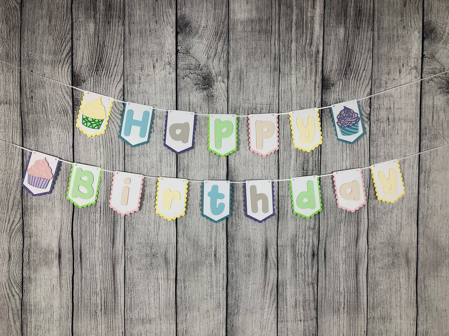 Cupcake Party Banner Light | Cupcake Party | Cupcake Birthday | Cupcake Garland