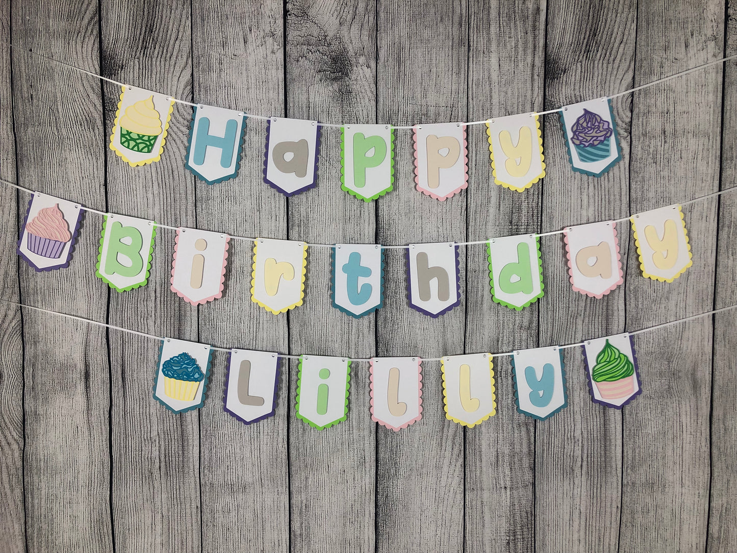 Cupcake Party Banner Light | Cupcake Party | Cupcake Birthday | Cupcake Garland