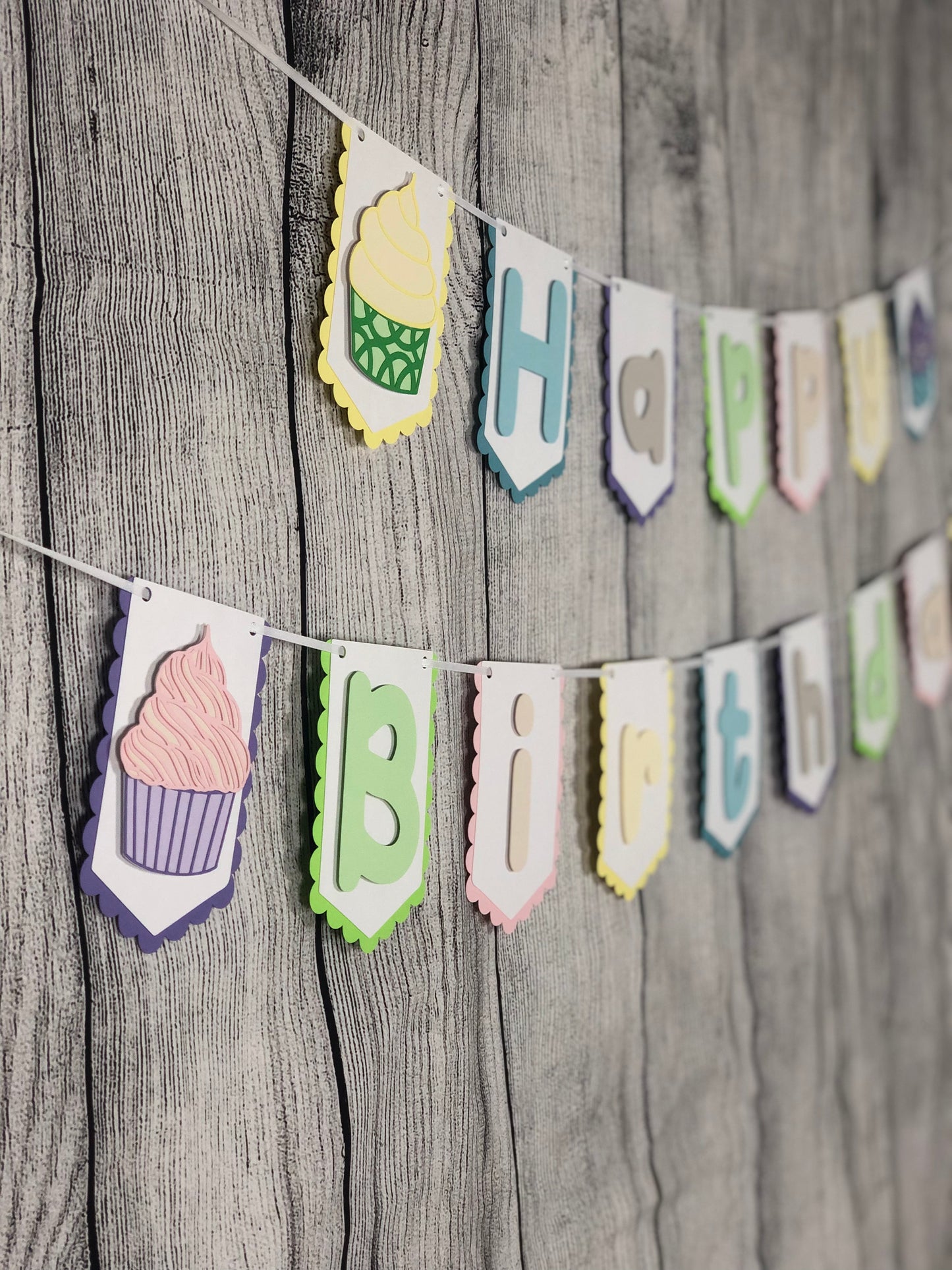 Cupcake Party Banner Light | Cupcake Party | Cupcake Birthday | Cupcake Garland