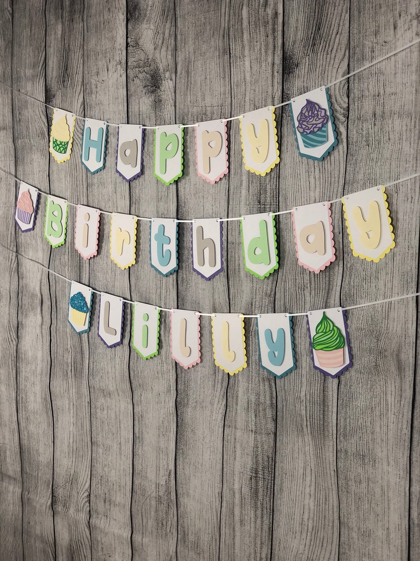 Cupcake Party Banner Light | Cupcake Party | Cupcake Birthday | Cupcake Garland