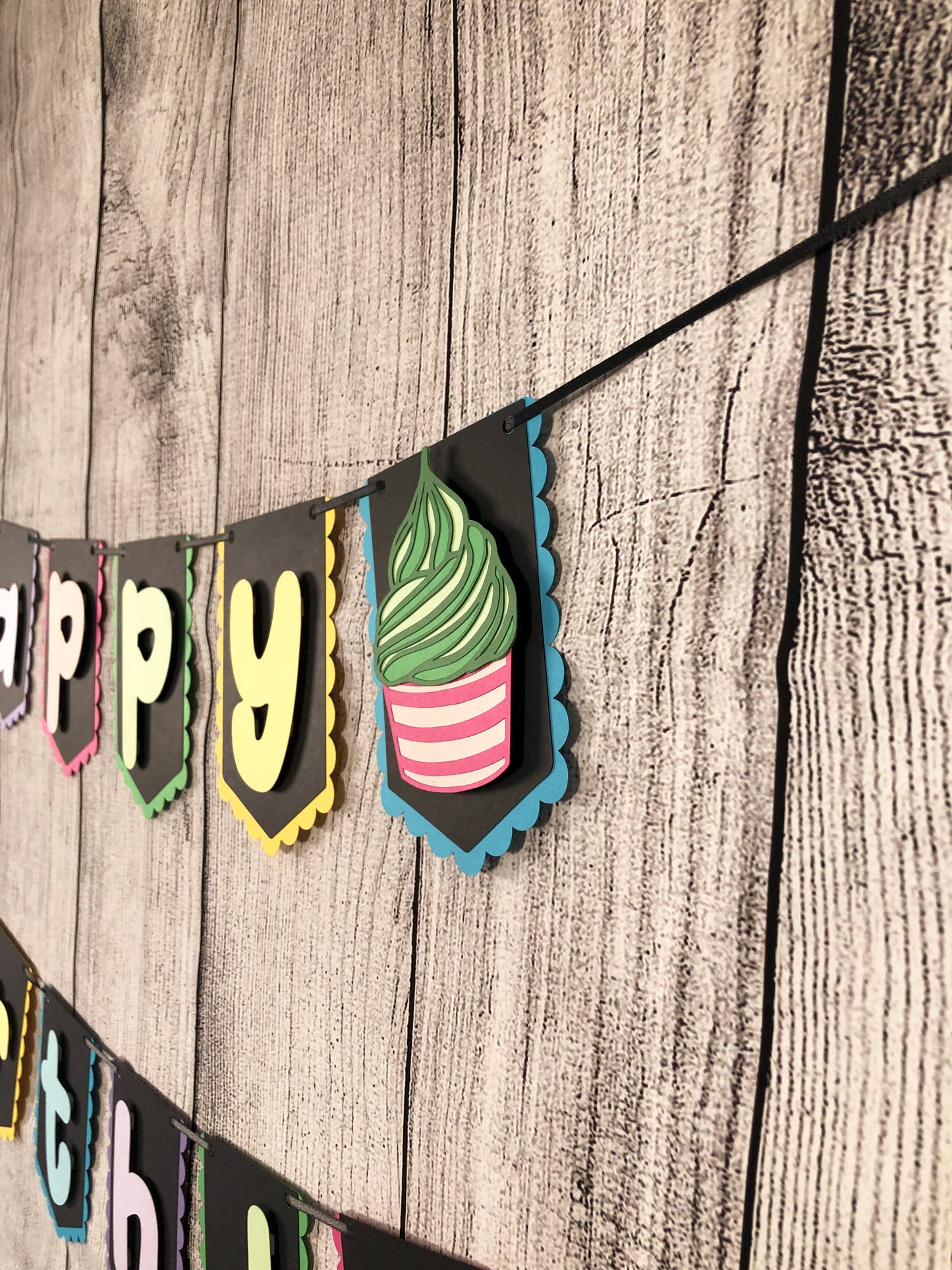 Cupcake Party Banner Dark | Cupcake Garland | Cupcake Birthday | Cupcake Decorations